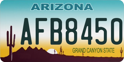 AZ license plate AFB8450