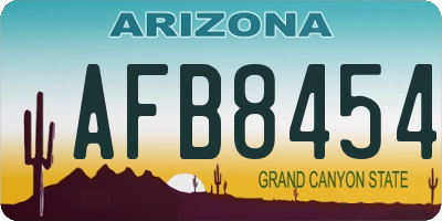 AZ license plate AFB8454