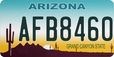 AZ license plate AFB8460