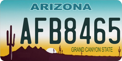 AZ license plate AFB8465