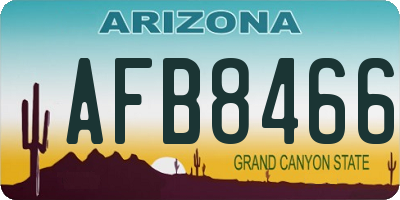 AZ license plate AFB8466