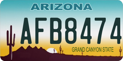 AZ license plate AFB8474