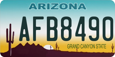AZ license plate AFB8490