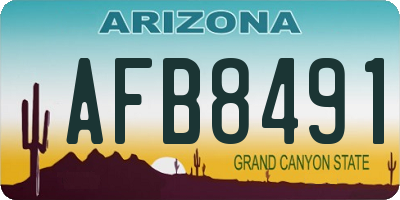 AZ license plate AFB8491