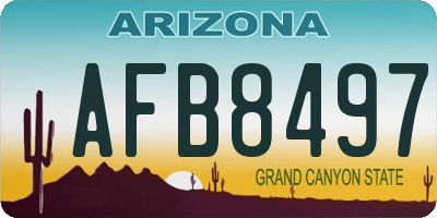 AZ license plate AFB8497