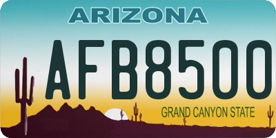 AZ license plate AFB8500