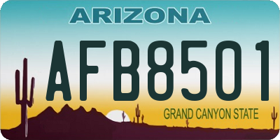 AZ license plate AFB8501