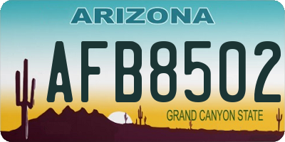 AZ license plate AFB8502