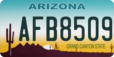 AZ license plate AFB8509