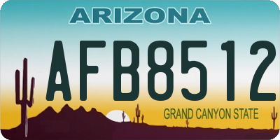 AZ license plate AFB8512