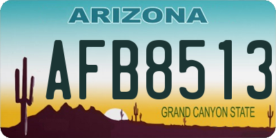 AZ license plate AFB8513