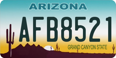 AZ license plate AFB8521