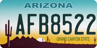 AZ license plate AFB8522
