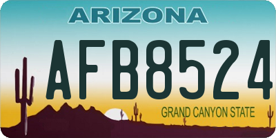 AZ license plate AFB8524