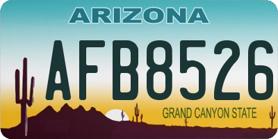 AZ license plate AFB8526