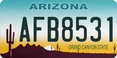 AZ license plate AFB8531
