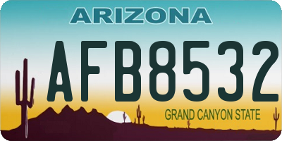AZ license plate AFB8532