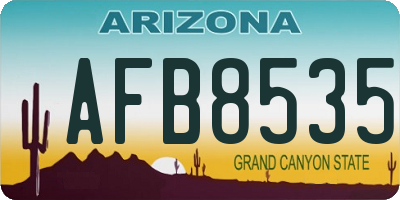 AZ license plate AFB8535
