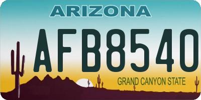 AZ license plate AFB8540