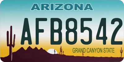 AZ license plate AFB8542