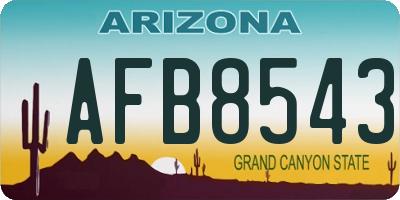 AZ license plate AFB8543