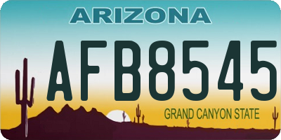 AZ license plate AFB8545
