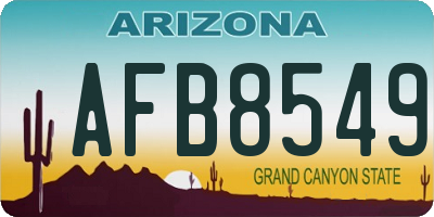AZ license plate AFB8549