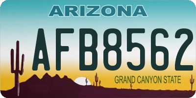 AZ license plate AFB8562