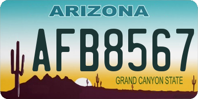 AZ license plate AFB8567
