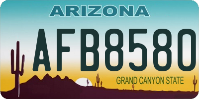 AZ license plate AFB8580