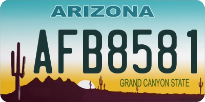 AZ license plate AFB8581