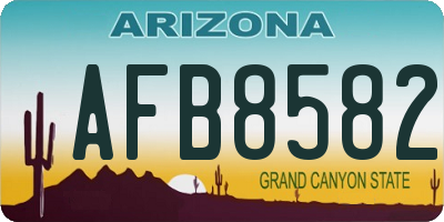 AZ license plate AFB8582