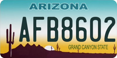 AZ license plate AFB8602