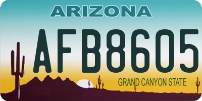 AZ license plate AFB8605