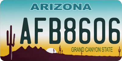 AZ license plate AFB8606