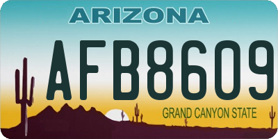 AZ license plate AFB8609