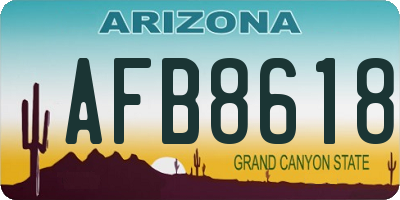 AZ license plate AFB8618