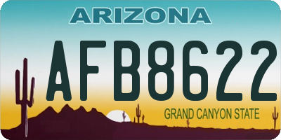 AZ license plate AFB8622