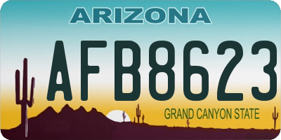 AZ license plate AFB8623