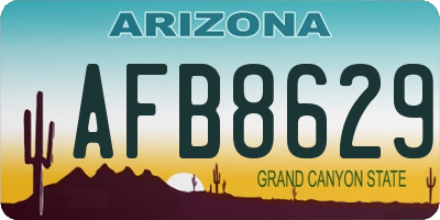 AZ license plate AFB8629