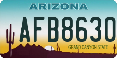 AZ license plate AFB8630