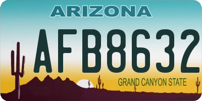 AZ license plate AFB8632