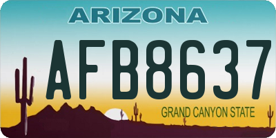 AZ license plate AFB8637