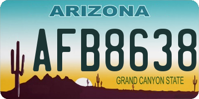 AZ license plate AFB8638