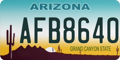 AZ license plate AFB8640