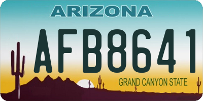 AZ license plate AFB8641