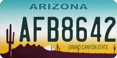 AZ license plate AFB8642