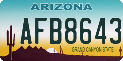 AZ license plate AFB8643