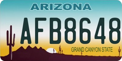 AZ license plate AFB8648