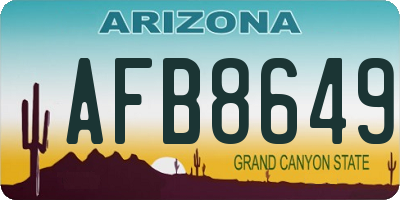 AZ license plate AFB8649